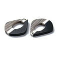 thumbnail image 3 of Opaque Resin & Walnut Wood Pendants Rhombus Black 28x23x3mm Hole: 2mm, 3 of 3
