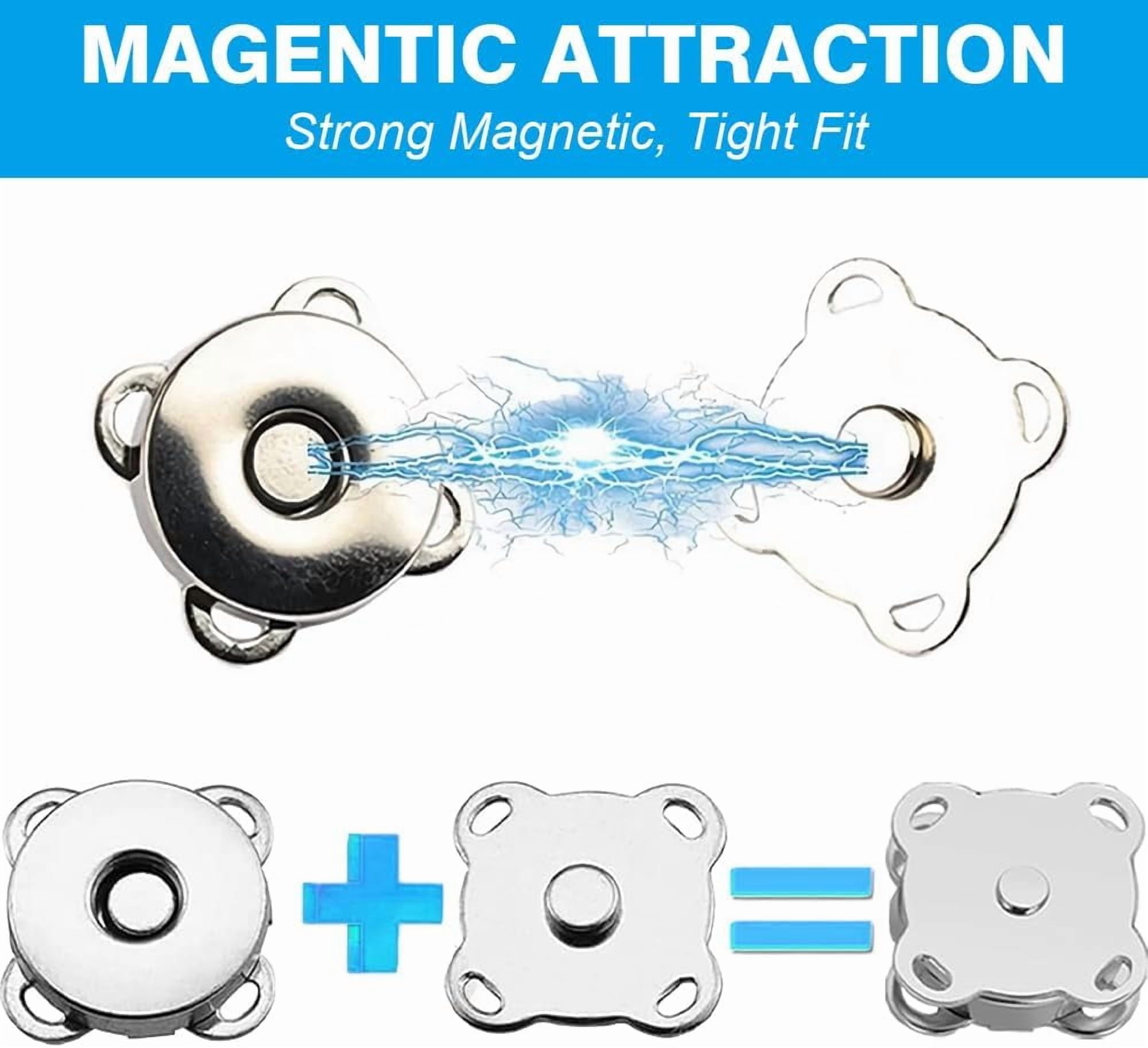 40 Sets Magnetic Snap Button, 18mm Metal Clasps Snap Buttons, Plum Shape Sewing Closures Fasteners, Magnetic Snaps for Clothes Handbag Leather Jacket DIY, 4 Colours