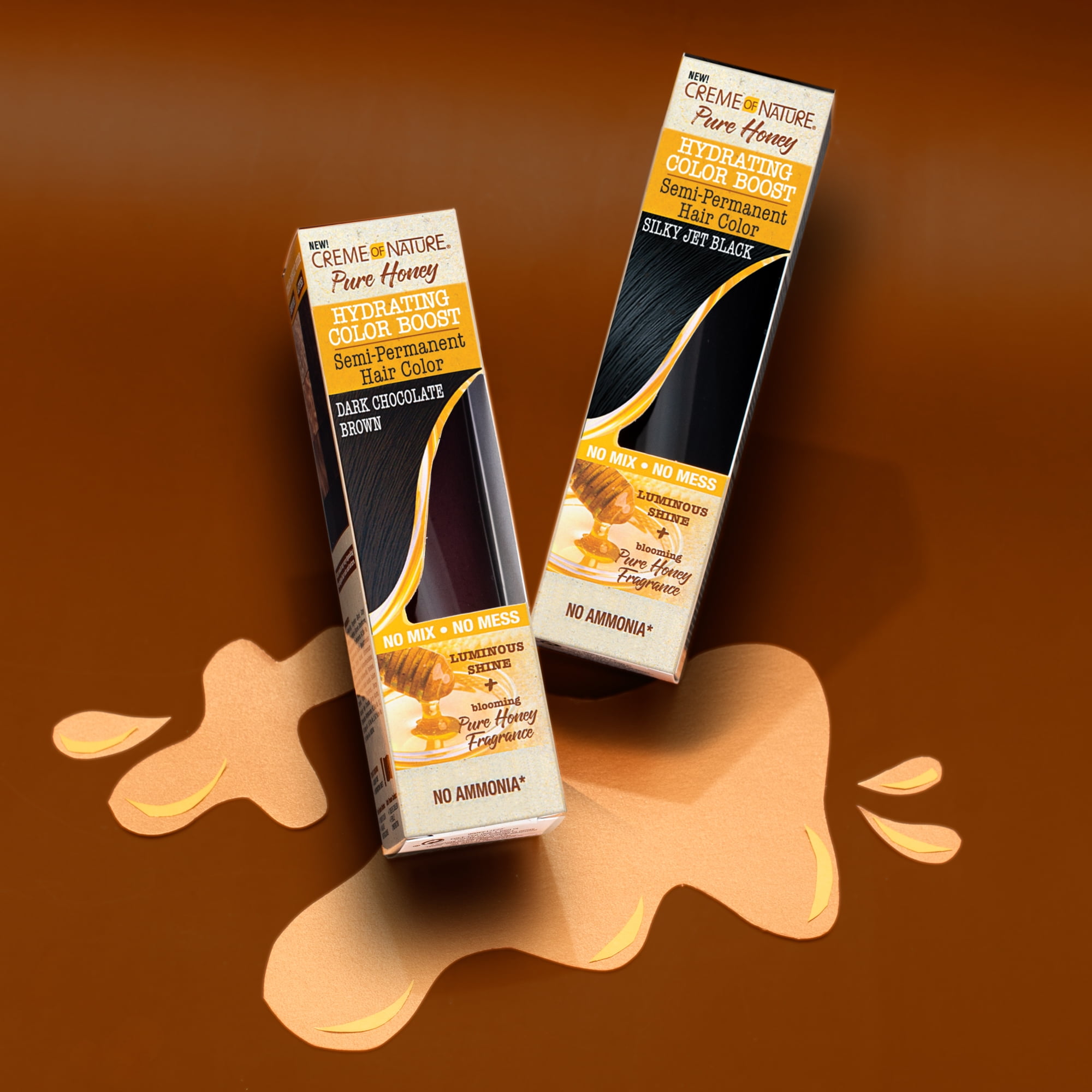 Creme Of Nature Pure Honey Hydrating Color Boost Semi Permanent Hair Color Dark Chocolate Brown 3 oz.