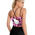 thumbnail image 3 of Hello Kitty Women's Strappy Sports Bras Fitness Workout Crop Tank Top Padded Yoga Top Criss Cross Back Cami, 3 of 6