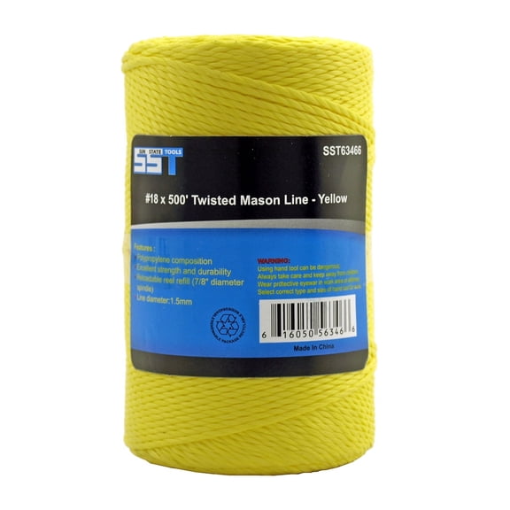 Mason Line #18 x 500' Twisted Yellow String Twine