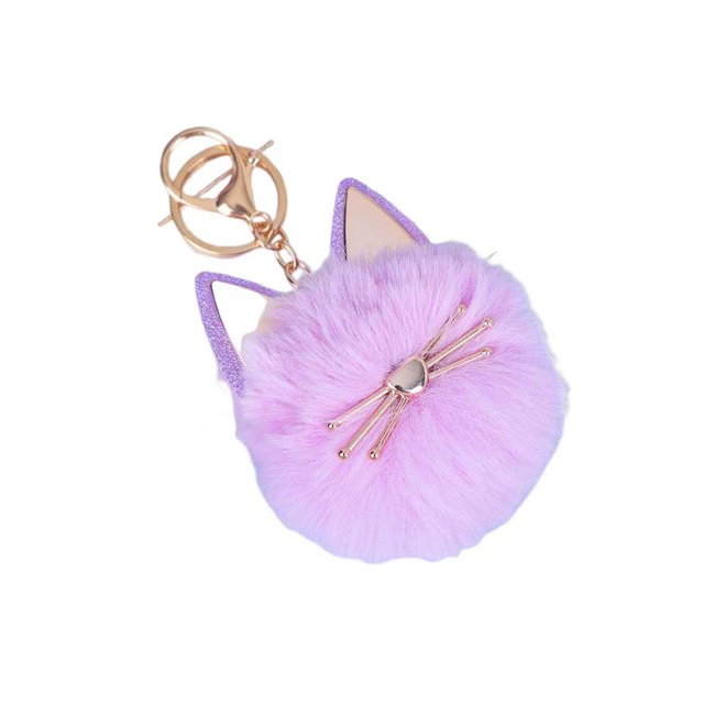 Sonducket Lindo llavero patrón moderno moda Auto llavero portátil Simple colgante piel Artificial hebilla fiesta cumpleaños regalos DIY Accesorios de disfraces Púrpura claro Sonducket AP014328-02