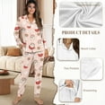 thumbnail image 6 of DISNIMO 2 Pack Womens Pajama Sets Santa Claus Snowflake Printed Long Sleeve Sleepwear with Long Pajama Pants Casusal Pjs Christmas Lounge Sets Casual Loose Loungewear Nightwear, 6 of 7