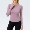thumbnail image 4 of Dagugfen Yoga Tops for Women Loose Stretch Long Sleeve Lightweight Gym Sports Running Workout Shirts, 4 of 9