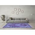 thumbnail image 3 of Ahgly Company Machine Washable Indoor Rectangle Medallion Blue Traditional Area Rugs, 5' x 8', 3 of 4