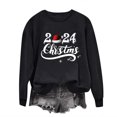 thumbnail image 1 of Timegard Chandails en Molleton pour Femmes Imprimé de Noël Col Rond Épaules Tombantes Manches Longues Pull Ample, 1 of 4