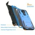 thumbnail image 2 of for T-Mobile Revvlry+ Plus, Moto G7/ G7 Plus Case Phone Case Dual Layer Full-Body Rugged Clear Back Case Drop Resistant Shockproof Case with Built In Screen Protector (Blue), 2 of 4