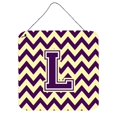 thumbnail image 1 of "Treasures Letter L Wall or Door Hanging Prints CJ1058-LDS66, 6"" H x 6"" W, Chevron - Púrpura y oro blanco" Caroline's Treasures CJ1058-LDS66, 1 of 1