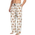thumbnail image 3 of Kdxio Squirrel And Rose Print Men's Sleep Pajama Pant Lounge Pants with Pockets, 3 of 8