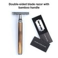 thumbnail image 1 of Beard Razor Manual Ergonomics Handle Lightweight Reusable Bamboo Handle Eco-Friendly Double Edge Razor for Home Use, 1 of 8
