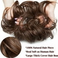 thumbnail image 3 of Benehair Messy Curly Hair Extensions Bun Scrunchies Wrap on Ponytail Updos Large Thick Donuts Hairpiece for Woman, 3 of 8