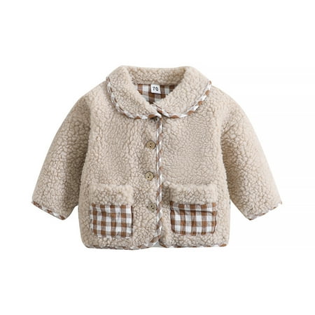 

Zhuashum Fashion Boys Coat Baby Patchwork Autumn Long Sleeve Plaid Pocket Jacket Clothes Khaki Daily Weekend Clothes 2-3 Years
