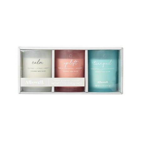 Allswell Spa 3-Pack Assorted Christmas Holiday Candle 7.7oz Each | Calm + Uplift + Tranquil