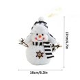 thumbnail image 3 of Snowman Figurine Plush Black and White Checkered Tabletop Decor for Christmas Indoor Home Holiday Display, 3 of 6