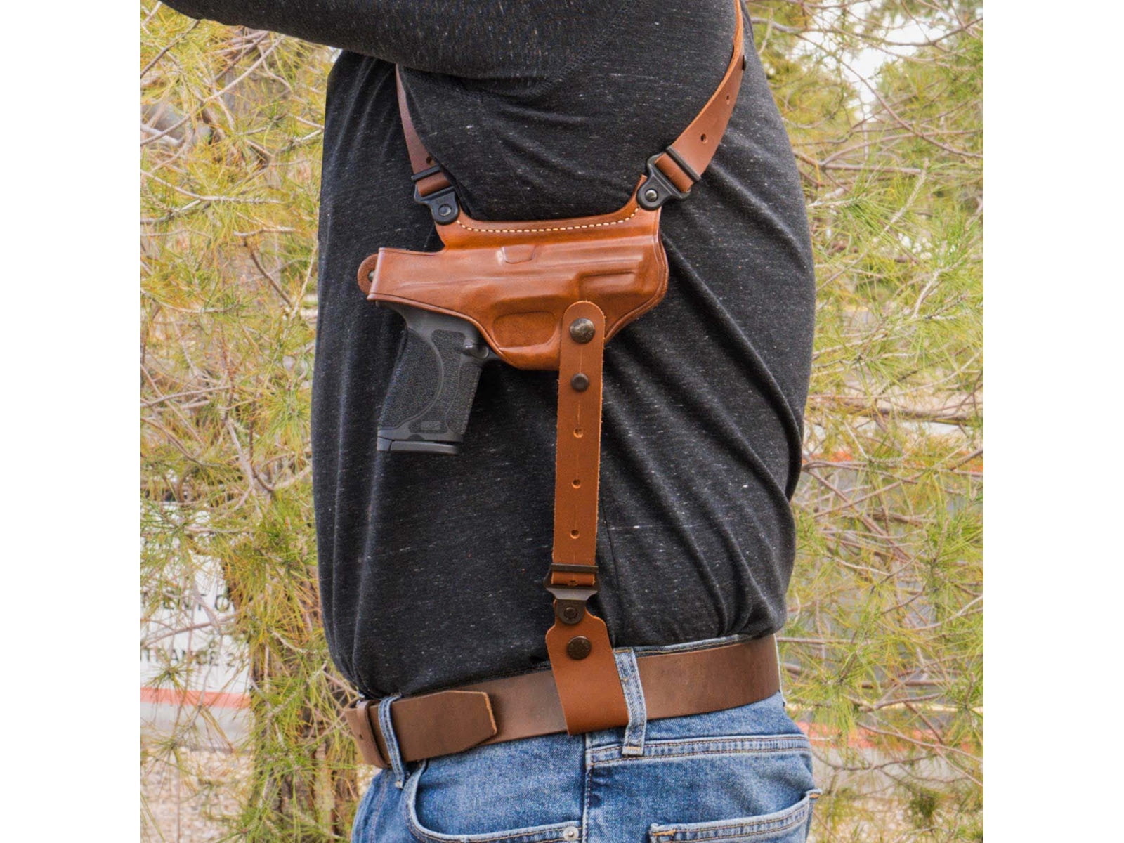 Galco Horizontal Shoulder System Galco Mc2td Horizntal Shlder Tie Dwn2.0 Am Tan