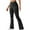 A01-Black, variant on ZVAVZ Plus Size Womens Flare Yoga Pants,Women's High Waist Workout Out Leggings Fitness Sports Running Pants Athletic Stretch Long Pants Deals of Today Prime Gray L