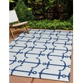 thumbnail image 3 of 4' x 6' Simply Daisy Anchor Pattern Beach Style Chenille Area Rug, Nautical Navy, 3 of 5