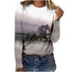 thumbnail image 2 of ICHUANYI Clearance Womens Round-Neck Print Long Sleeve Tops Printed Regular Blouse(White, XL) ICHUANYI WER2023081204065, 2 of 5