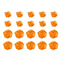 20pcs 2Size Ribbon Roses Satin 2.5cm/5cm Ribbon Flower Rose Artificial Fabric Flowers for DIY Crafting (Oange)