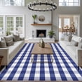 thumbnail image 3 of 5'x8' Area Rugs, Navy Blue Checkered Indoor Outdoor Area Rug for Living Room Bedroom, Farmhouse Blue White Buffalo Plaid Washable Bathroom Rugs Kitchen Floor Carpet Mats Home Decor Aesthetic, 3 of 8