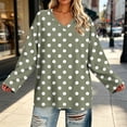 thumbnail image 5 of CHGBMOK Women's Plus Size Polka Dot Tops Long Sleeve V Neck T-shirts Basic Dressy Casual Blouses, 5 of 7