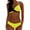 Yellow, variant on Womens Swimsuit Sports Swimwear Color Block Ruffled Swimwear One-pieces Beachwear Surfing Suit