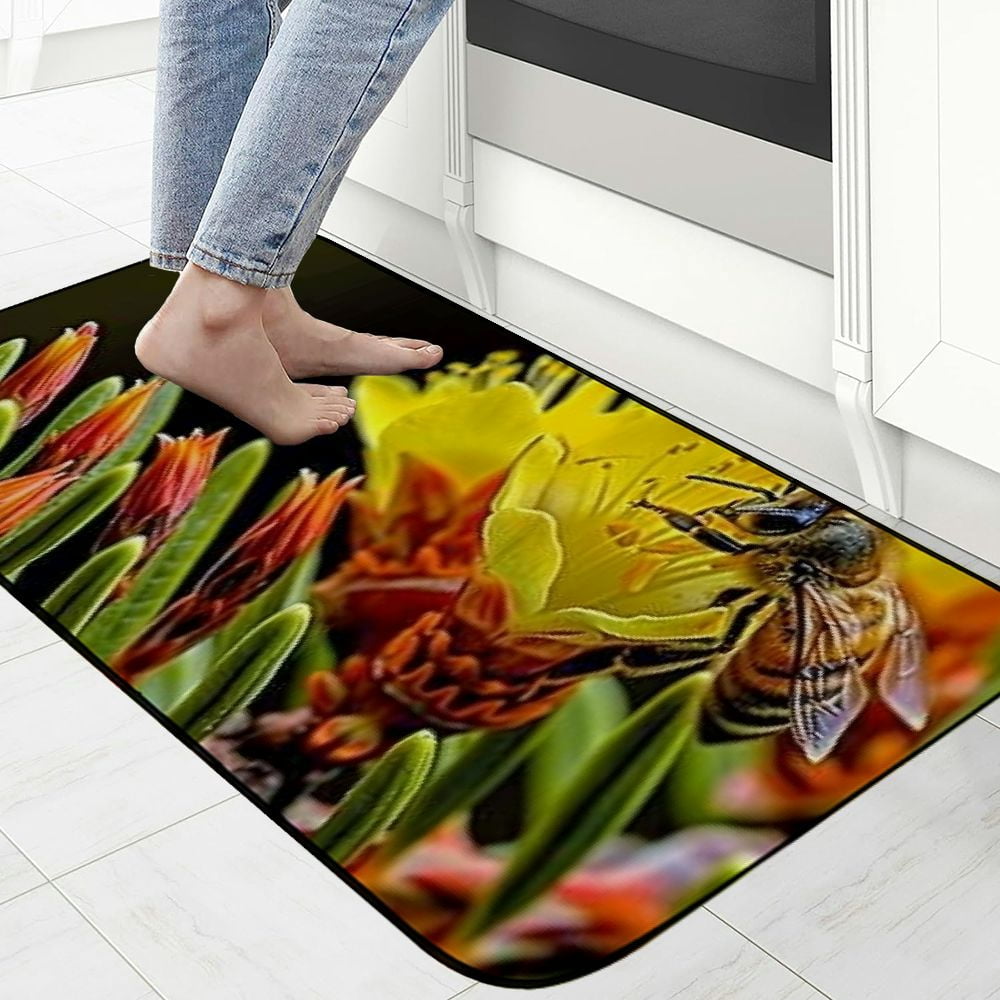 PHYHOO Decorative Door Mat, Door Mat with Non-Slip Rubber Backing, Easy Cleaning, Traps Dirt, Rug for Entry, Patio, Garage - Fir Fir Green Tree Blossom Garden Green Nature 19.68*47.24 in