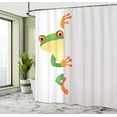 thumbnail image 4 of Ambesonne African Shower Curtain, Frog Prince Reptiles, 69"Wx84"L, Green Yellow Orange, 4 of 4