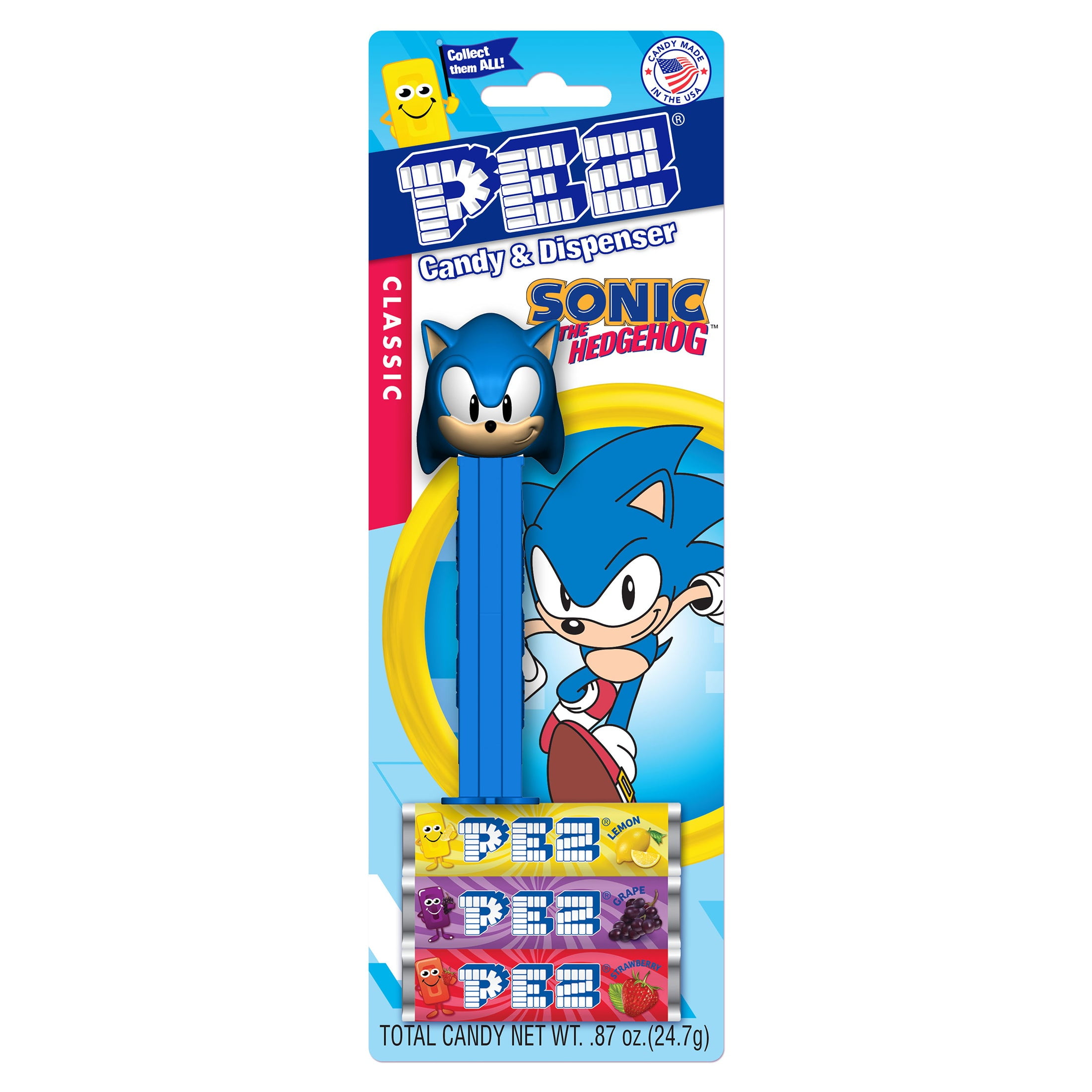 PEZ Sonic Candy Dispenser Plus 3 Candy Refills, 1 Count, 0.87oz