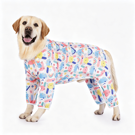 TELOLY Anti-Shedding Dog Pajamas for Large/Medium Breed Dogs \U2013 Breathable Mesh Dog Recovery Suit,Post-Surgery Onesie,Anxiety Relief,Cooling,Deshedding Dog Clothes(Gtx02-Rabbit-28)