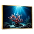 thumbnail image 2 of Designart "Submerged Pink Coral Branches" Coastal Coral Under Water Floater Framed Wall Art Living Room, 2 of 5