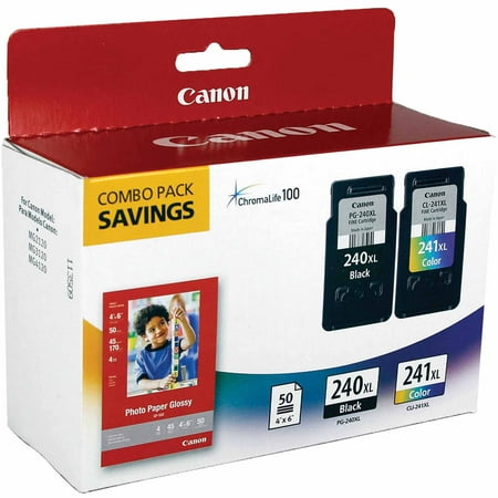Canon - PG-240XL/CL-241XL 2-Pack High-Yield Ink Cartridges + Photo Paper - Black/multicolor