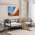 thumbnail image 2 of Daybed Frame, Metal Twin Size Platform Bed with Heavy Duty Slat Support, Space-Saving Sofa Bed Frame for Living Room Bedroom Guest Room, No Box Spring Needed - Black, 2 of 7