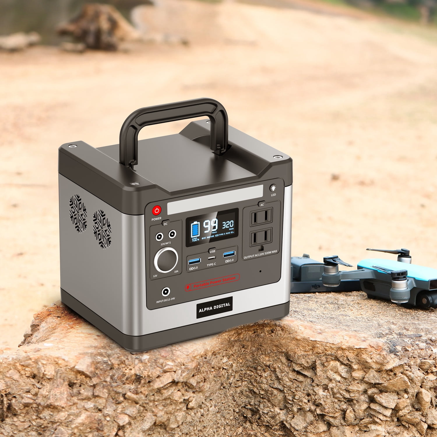 Alpha Digital 320W Continuous 500W Peak Portable Power Station
