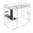 thumbnail image 5 of Harper & Bright Designs Twin Metal Loft Bed with 2 Shelves and one Desk, White, 5 of 12