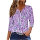 thumbnail image 2 of Fiudx Ofertas Flash Del Día Blusa de Manga 3/4 Corta Estampada a La Moda para Mujer, Blusa Informal con Cuello Redondo, 2 of 5
