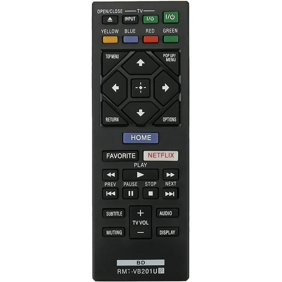 RMT-VB201U Télécommande de Remplacement pour Lecteur DVD Sony BLU-RAY BDP-S3700 BDP-BX370 BDP-S1700 BD-BX370 BDP-S1700ES