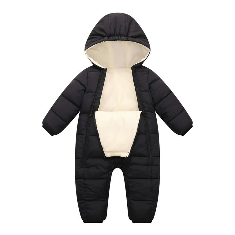 Gyratedream Newborn Baby Girl Boy Warm Fleece Hooded Puffer Snowsuit Winter Onesie Outwear