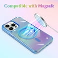 thumbnail image 4 of Laser Case Designed for iPhone 14 Pro Max Compatible with Magsafe Fluorescent Iridescent Transparent Phone Case for Women Men Soft TPU Bumper Hard Back Shockproof Protective Cover-Clear/Blue, 4 of 12