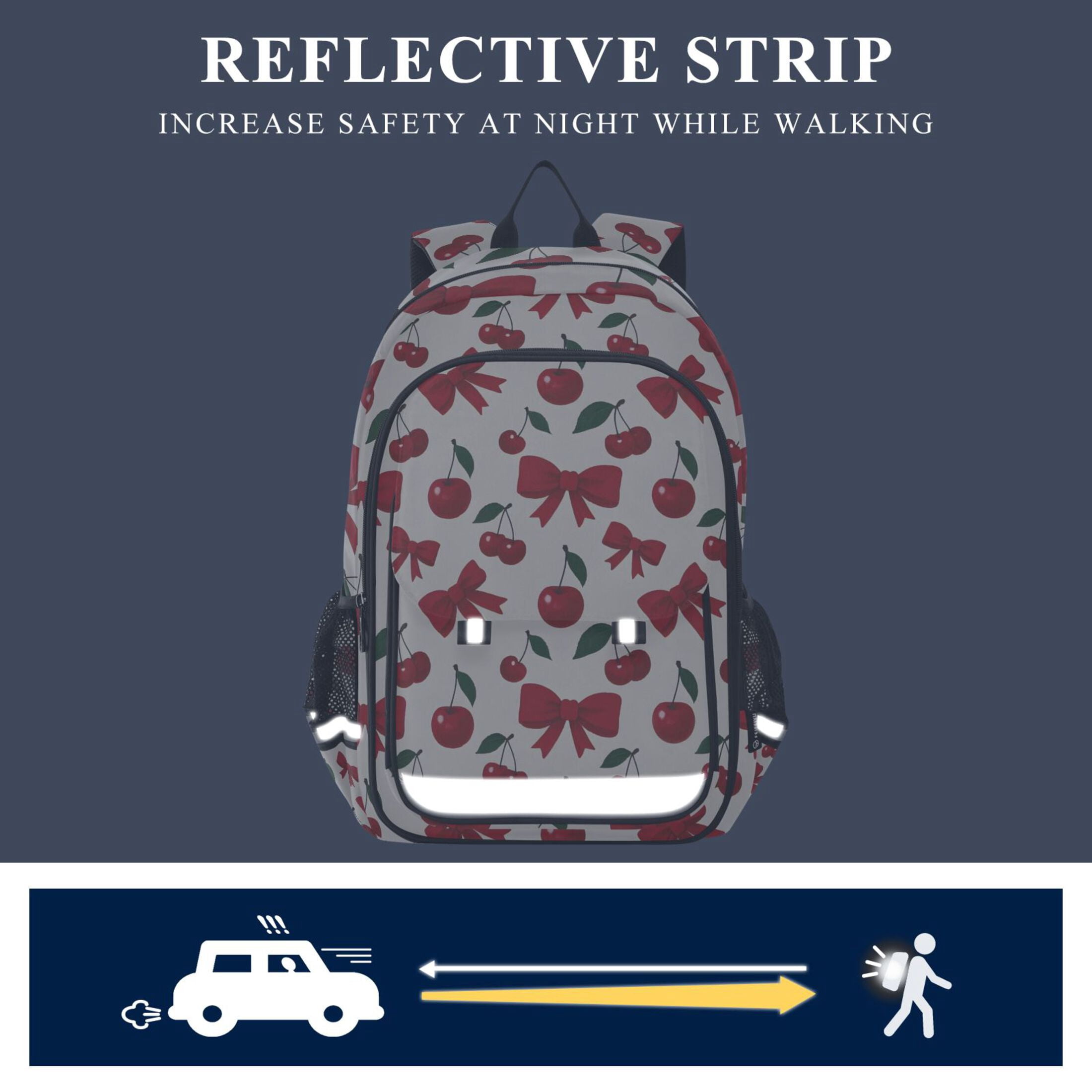 ALAZA Cherry Fruits Bow Laptop Backpack Purse Travel Bag Casual School Bookbag Rucksack for Women Men
