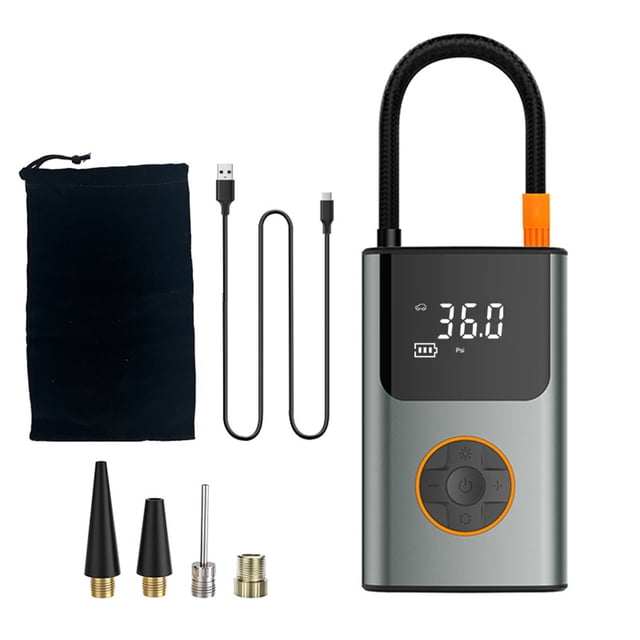COM1950s Pompe Gonflable Sans Fil, Portable, Éclairage Led, Batterie 2000Mah, Multi-Fonction