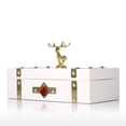 thumbnail image 1 of Caja de joyería rectangular (Blanco - Ciervo) Caja de almacenamiento Collar de anillo de m Romacci Joyero hecho con material compuesto., 1 of 7