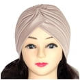 thumbnail image 2 of Lumistal Turbans for Women Soft Pre Tied Knot Pleated African Head Wraps Cancer Turban Cap Chemo Headwrap Head Wear Turban Ear Cap Satin Bonnet Cap N One Size, 2 of 2