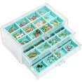 thumbnail image 1 of Joyero ProCase, organizador de pendientes, 3 cajones, color aguamarina, 1 of 7