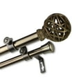 thumbnail image 2 of Central Design 4788-484 0.8125 in. Arabella Double Curtain Rod with 48 to 84 in. Extension, Antique Brass, 2 of 2