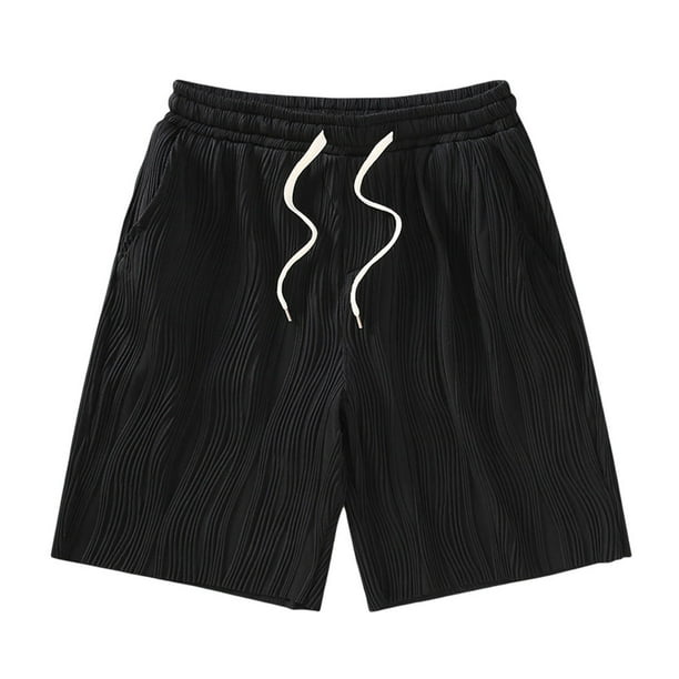 Qarigey Pantalones de encaje de hielo, pantalones cortos holgados, lavables, transpirables, con cierre de piel, Unisex, moda para correr, pantalones Prendas para la parte inferior del cuerpo Negro SG