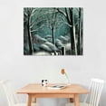 thumbnail image 3 of COMIO Forest Canvas Wall Art for Bedroom Natural Landscape Painting Abstract Nature Night Scenery Print Winter Snow Covered Trees Picture Modern Framed Artwork for Home Living Room Bathroom Office, 3 of 5