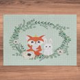 thumbnail image 5 of Ambesonne Cartoon Animal Jigsaw Puzzle Durable Cardboard, Friends Fox Rabbit, 1000 pcs, Pale Green Vermilion, 5 of 5