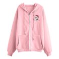 thumbnail image 3 of Christmas Zip Up Hoodies for Women Long Sleeve Xmas Santa Graphic Hooded Sweatshirt with Pockets Jacket Coat Outerwear, 3 of 7