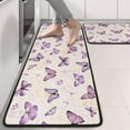 thumbnail image 2 of Kitchen Rugs Sets Of 2,Beige Butterfly Pattern Anti Fatigue Kitchen Mat Rugs Non Slip Washable,Decorative Kitchen Floor Mats for Kitchen,Sink,Laundry,17"x47"+17"x47", 2 of 5